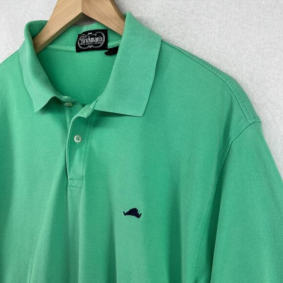 BRICKMANS Shirt XL MARTHAS VINEYARD Polo Golf Performance Pique Cotton Green - Picture 1 of 15